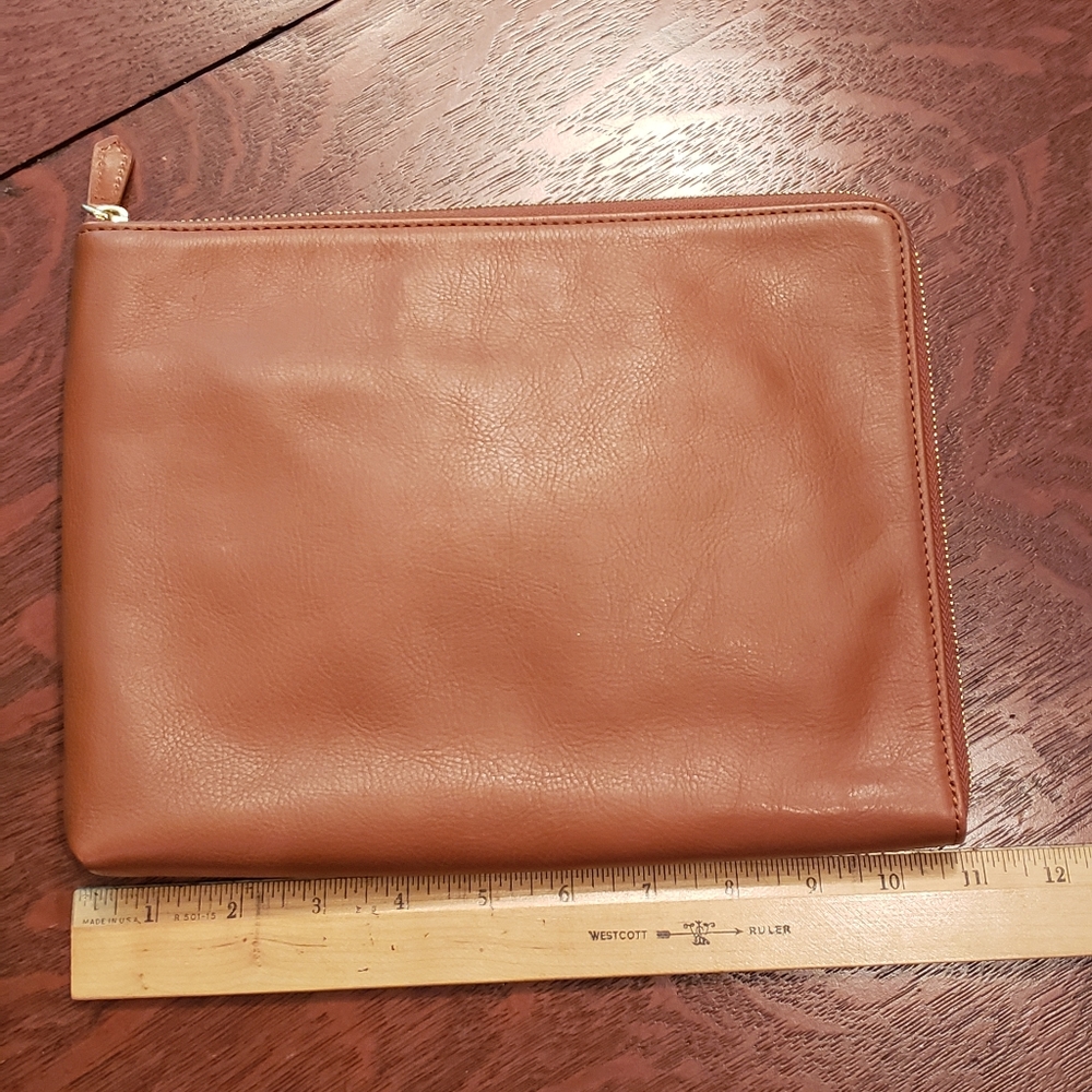 Mark and Graham Leather Commute Zipper Clutch / Pouch / tech organizer (large)